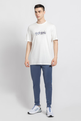 ADIDAS Printed Men Crew Neck White T-Shirt