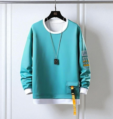 FAOES Printed Men Round Neck Green T-Shirt