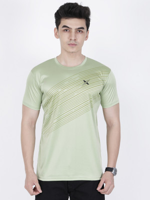 Cruister Solid Men Round Neck Light Green T-Shirt
