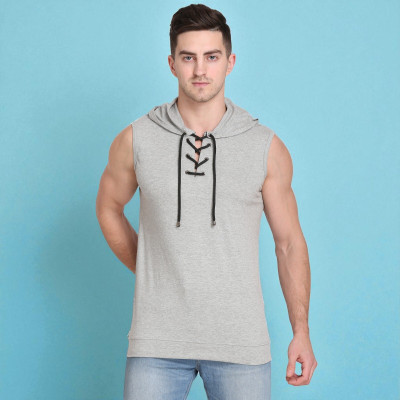 Faricon Trend Solid Men Round Neck Grey T-Shirt