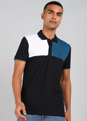 KILLER Solid Men Polo Neck Black T-Shirt