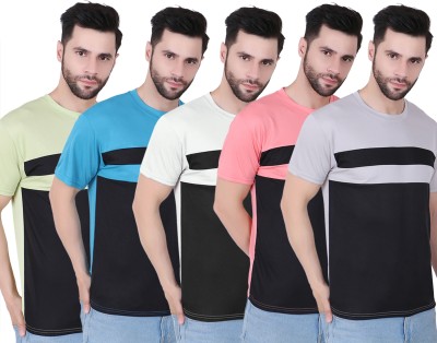 PICKURTEE Colorblock Men Round Neck Multicolor T-Shirt