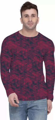 Kryptar Printed, Typography Men Round Neck Maroon T-Shirt
