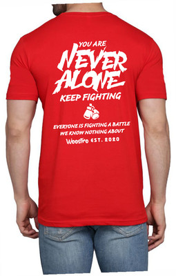 WOOSTRO Printed Men Round Neck Red T-Shirt