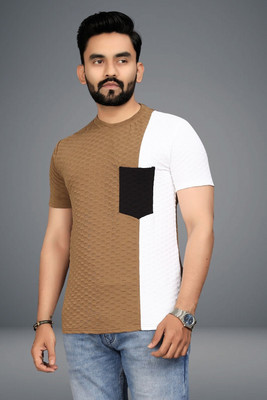 TANNU FAB Colorblock Men Boat Neck Multicolor T-Shirt