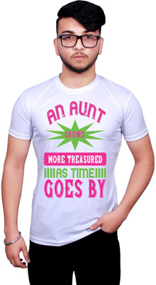 NITYANAND CREATIONS Printed Men Round Neck White T-Shirt