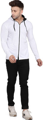 tfurnish Solid Men Hooded Neck White T-Shirt