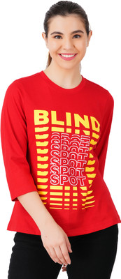 Just Live Fashion Printed, Typography Women Round Neck Red T-Shirt