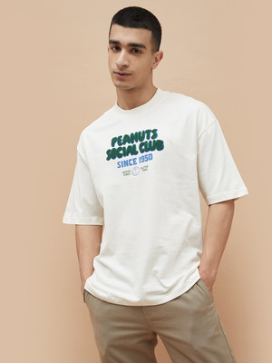 Fame Forever by Lifestyle Printed Men Round Neck White T-Shirt