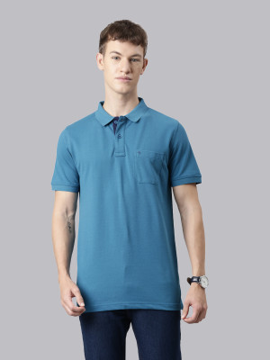 Classic Polo Solid Men Polo Neck Blue T-Shirt