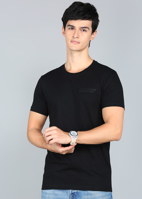 United Colors of Benetton Solid Men Round Neck Black T-Shirt