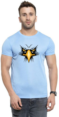 LuvCare Printed Men Round Neck Blue T-Shirt