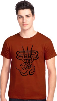 Tee town Graphic Print Men Round Neck Brown T-Shirt