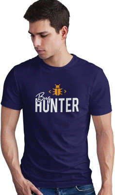 DUDEME Printed Men Round Neck Blue T-Shirt