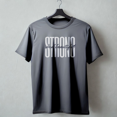 VIRAJ VINTAGE Typography Men Round Neck Grey T-Shirt