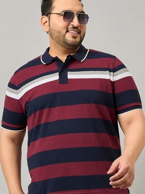 Austivo Striped Men Polo Neck Multicolor T-Shirt