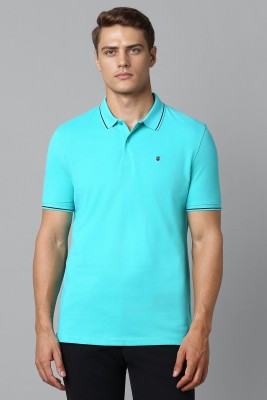 Louis Philippe Sport Solid Men Polo Neck Green T-Shirt