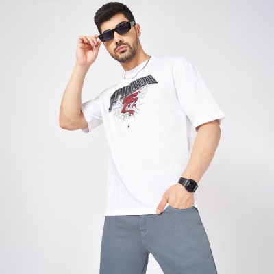 SF Jeans by Pantaloons Printed Men Round Neck White T-Shirt