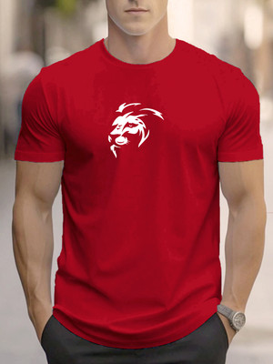 AVNI CREATION Graphic Print Men Round Neck Maroon T-Shirt