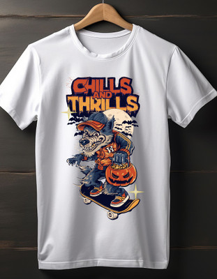 TDFASHIONNS Graphic Print Men Round Neck White T-Shirt