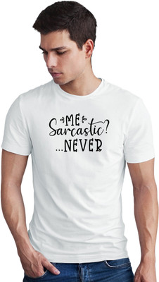 Seek Buy Love Printed Men Round Neck White T-Shirt