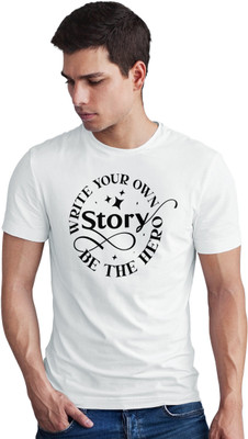 Seek Buy Love Printed Men Round Neck White T-Shirt
