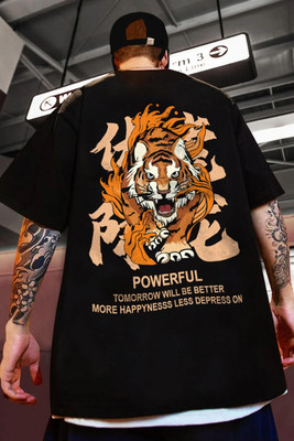 maryam fashion Printed Men Round Neck Black T-Shirt