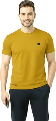 KWINGS Printed Men Round Neck Yellow T-Shirt