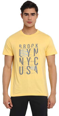 PREM CHANDRA SHARMA Printed, Typography Men Round Neck Yellow T-Shirt