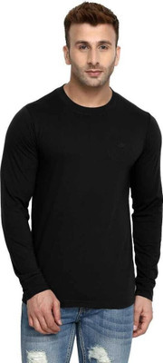 Neu Look Solid Men Round Neck Black T-Shirt