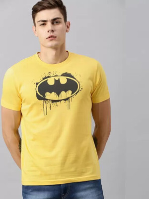 SPOWEARY Printed Men Round Neck Yellow T-Shirt