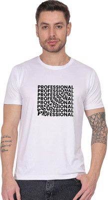 febb Typography Men Round Neck White T-Shirt
