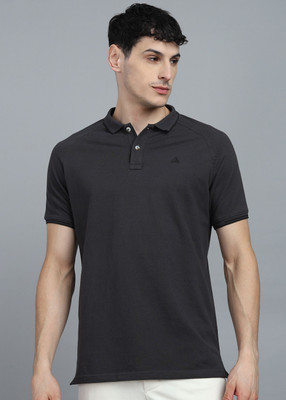 Adrenex Solid Men Round Neck Grey T-Shirt