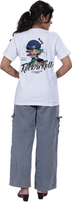 Kapda Kulture Graphic Print Women Round Neck White T-Shirt