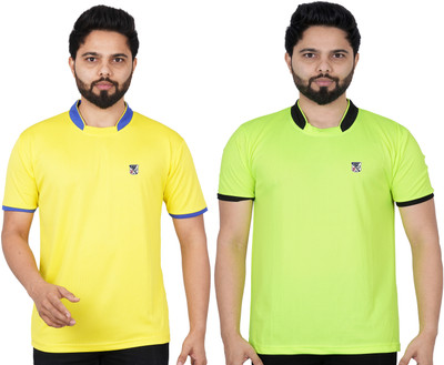 La Milano Solid Men Round Neck Light Green T-Shirt