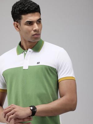 Arrow Sport Self Design Men Polo Neck Green T-Shirt