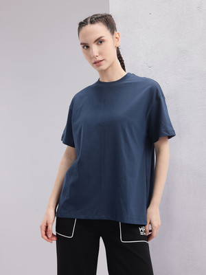 HRX by Hrithik Roshan Printed Women Round Neck Green T-Shirt