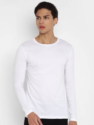 RULEDBYSUN Solid Men Round Neck White T-Shirt