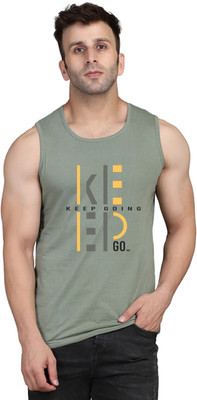 SLOWLORIS Typography Men Round Neck Light Green T-Shirt