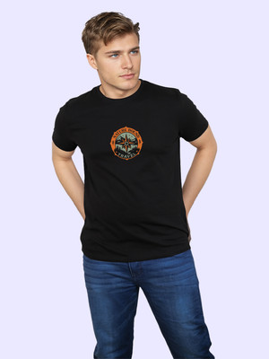 High on Soda Graphic Print Men Round Neck Black T-Shirt
