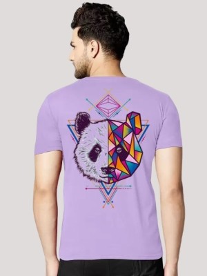 Lecowar Printed Men Round Neck Purple T-Shirt