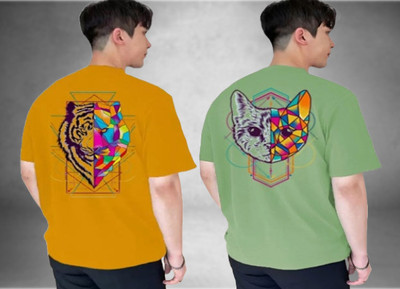 Lecowar Graphic Print Men Round Neck White T-Shirt