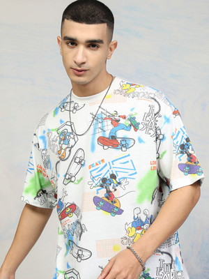 HIGHLANDER Printed Men Round Neck Multicolor T-Shirt
