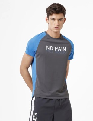 WROGN Printed Men Round Neck Blue T-Shirt
