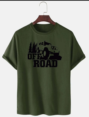 Bellwit Graphic Print, Typography Men Round Neck Green, Black T-Shirt