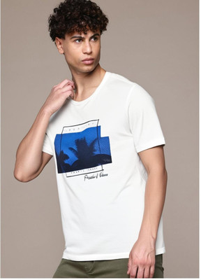 MACK JONNEY Typography Men Round Neck White T-Shirt