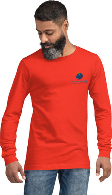BLUELANDER Solid Men Round Neck Orange T-Shirt