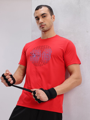 HRX by Hrithik Roshan Printed Men Round Neck Red T-Shirt