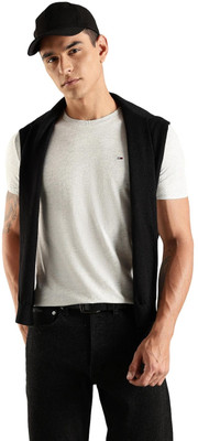 TOMMY HILFIGER Solid Men Crew Neck Grey T-Shirt