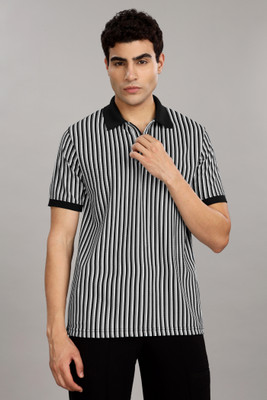 FASHLOOK Striped Men Polo Neck Multicolor T-Shirt